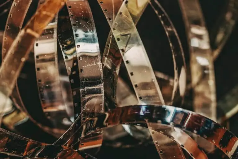 a spiral of loose cine film