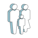 Simple icon showing a family.