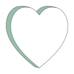 Icon showing a simple white heart