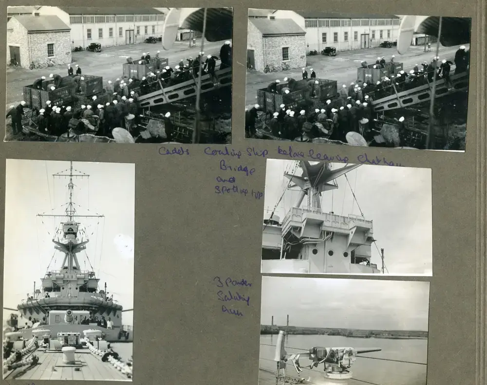 284115577 1436587180122664 8314547067719791017 n scans we did for a customer showing a cadet cordial ship Chatham Docks during 2nd world war