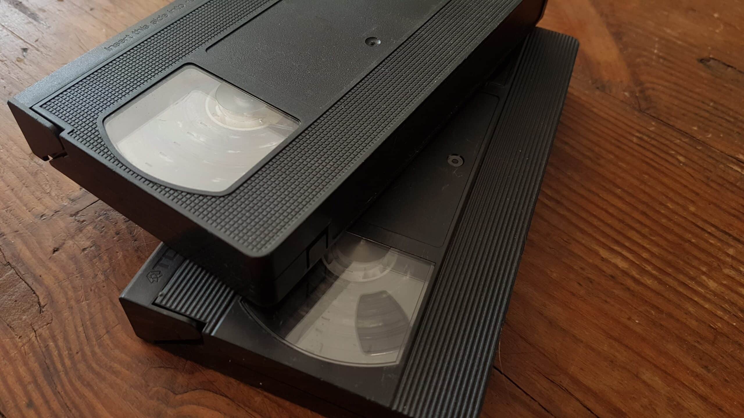 is my tape blank? - two vhs tapes on a table