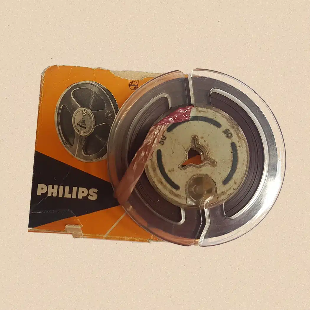 Close up of a Philips 3 inch capacity reel, 1/4 inch magnetic tape - Reel Audio to MP3 Service