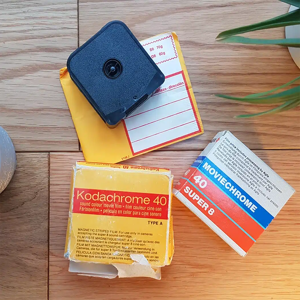 Close of up an unprocessed Kodachrome Super 8 Cartridge - 8mm cine film processing Service