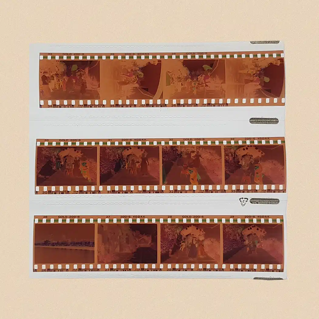 Close up of four frames of 35mm negative strip - Negative Scanning Service