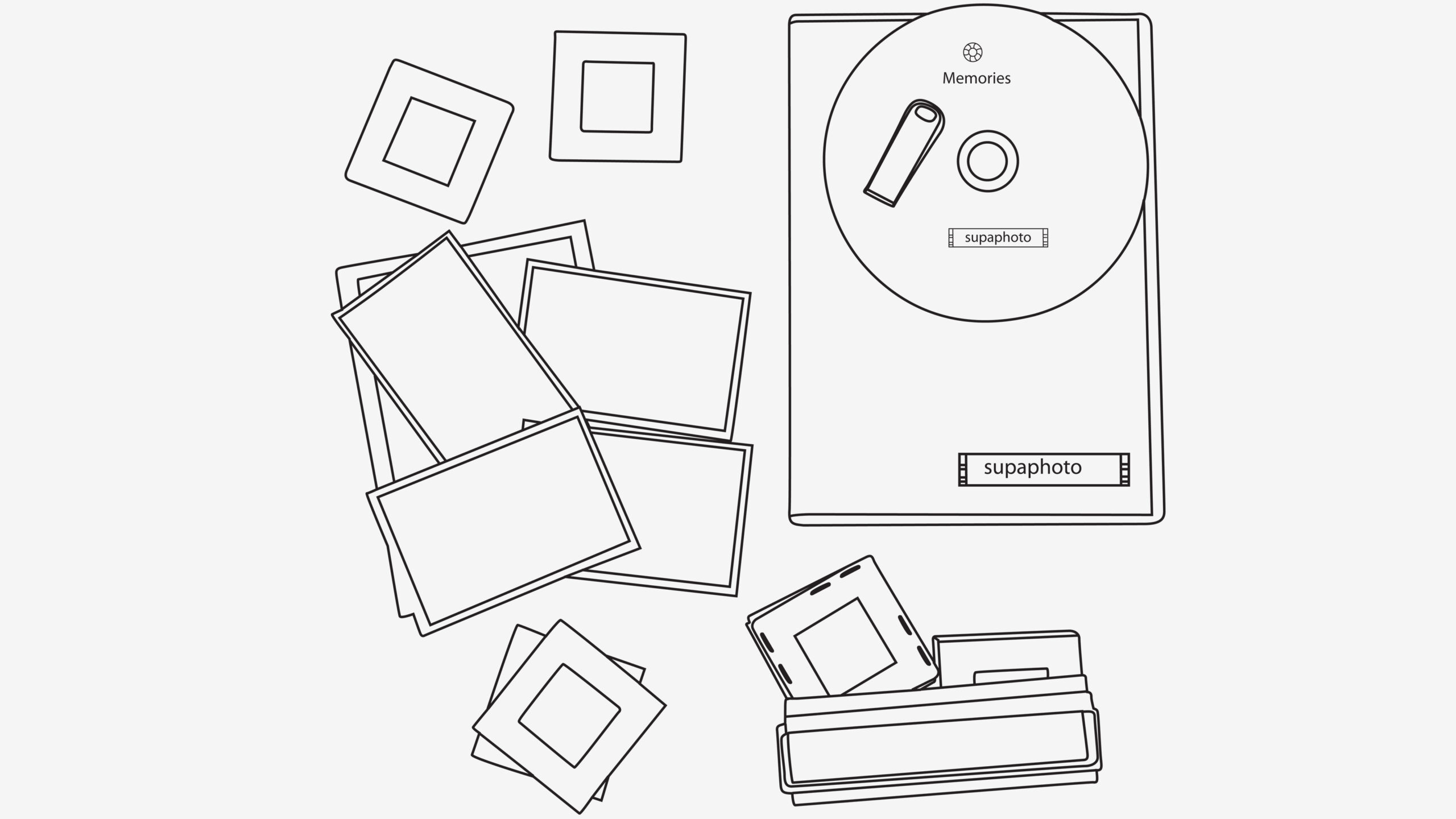 Graphic showing range of photo media formats.