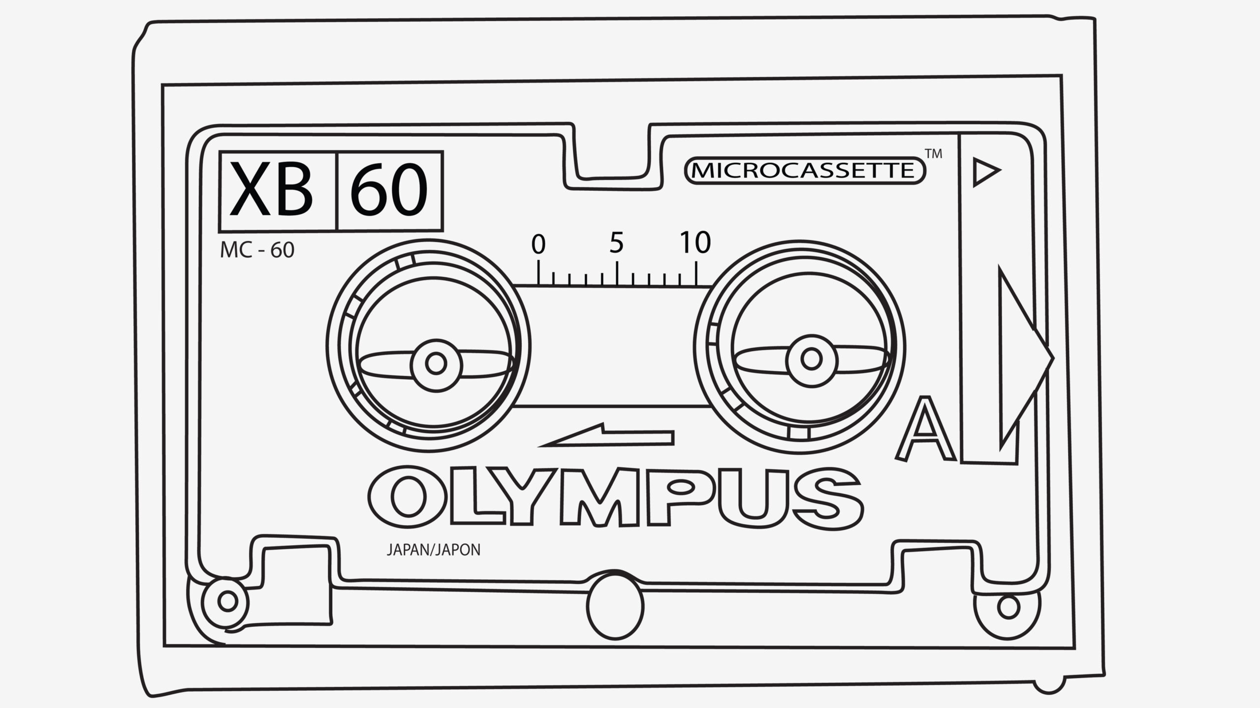 Graphic showing microcassette.