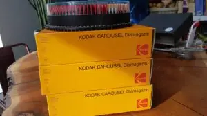 boxes of 35mm photo slides