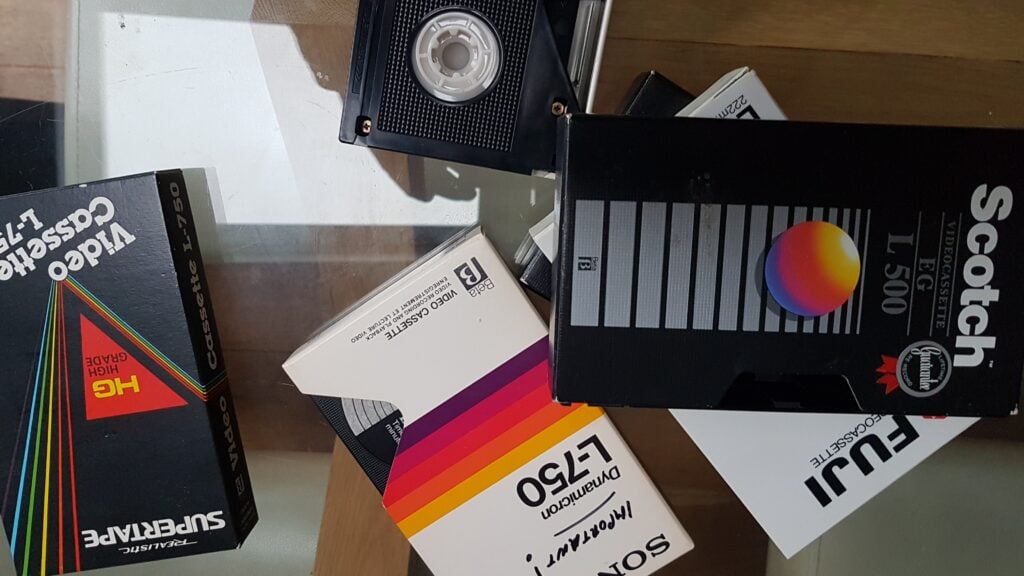 vhs tapes in cases