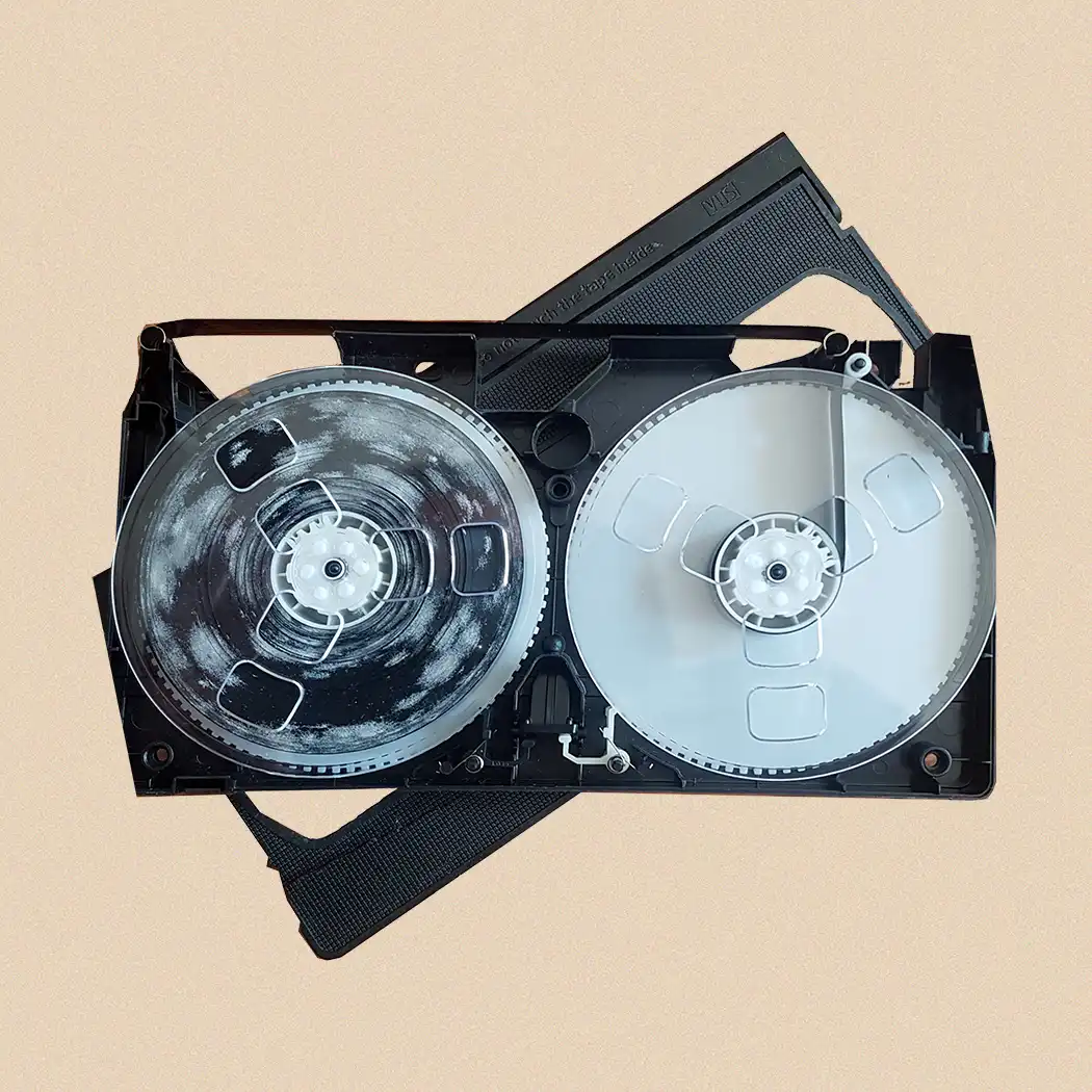 A mouldy VHS tape that needs to be cleaned