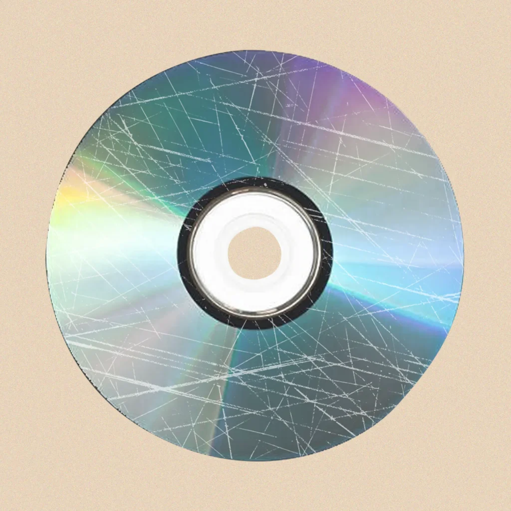 A scratched disc that needs to be repaired