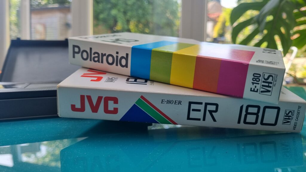 VHS Video Tapes and Boxes on a table