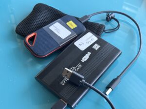 External hard drives used for storing and backing up photos, videos, documents and other digital files.