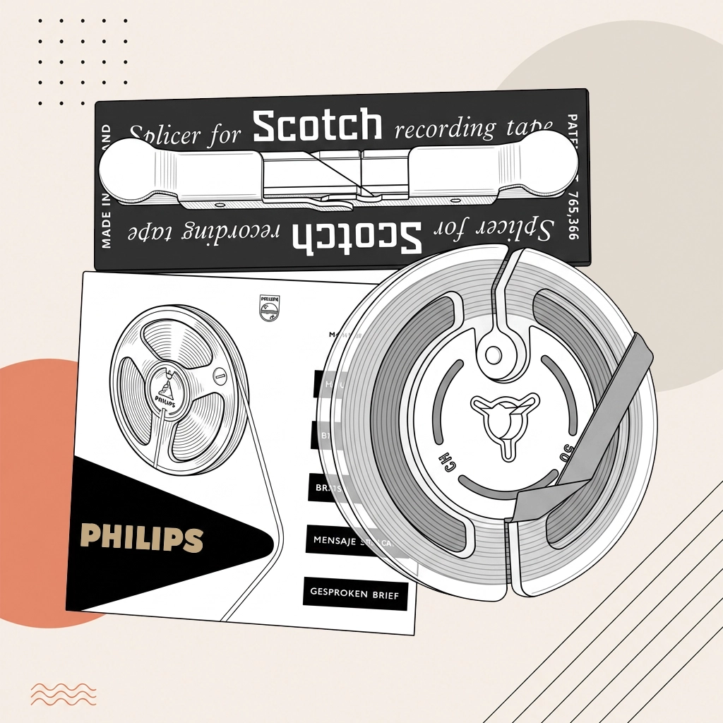 Reel to reel tape illustration