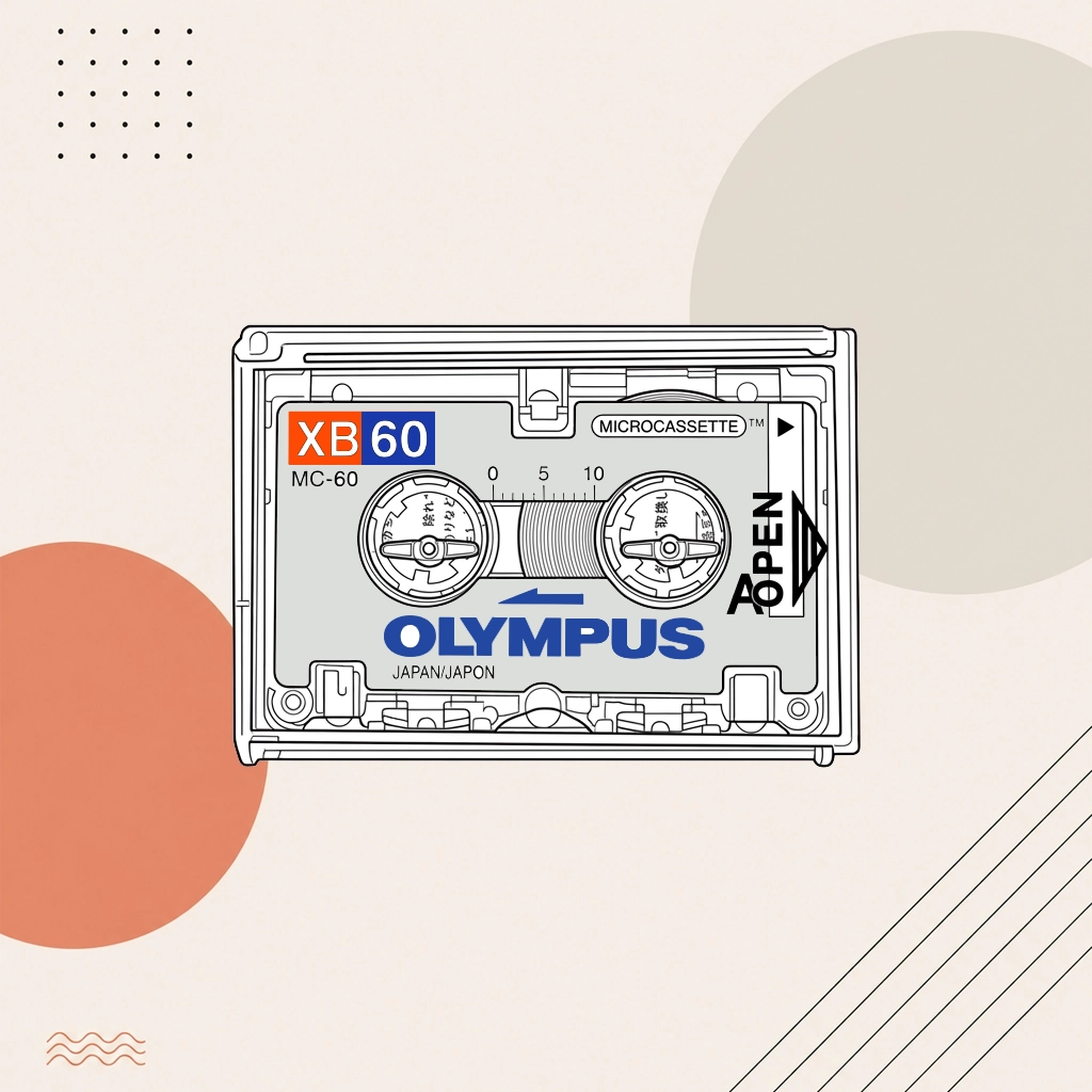 Micro and mini cassette dictaphone tapes illustration
